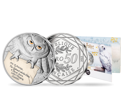 Monnaie officielle de 50 Euros en argent «Harry Potter : La Lettre d'acceptation à Poudlard» 2022