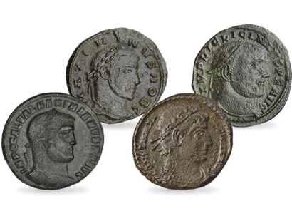 Bronzemünze der 4 Kaiser der römischen Tetrarchie