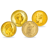 Bild: Le coffret «Les Derniers Empereurs d'Europe», avec 4 authentiques monnaies anciennes en or 