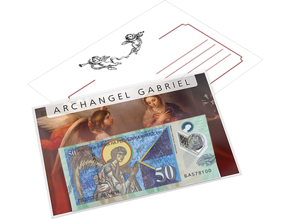 Archange Gabriel - L'unique billet au monde avec un motif d'ange !