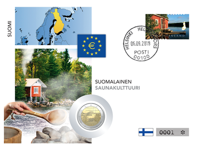Finnlands 2-Euro-Gedenkmünzenbrief ''Finnische Saunakultur''