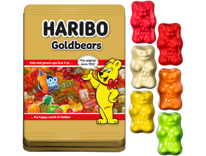 Original HARIBO Goldbären-Set aus reinem Silber mit Farbveredelung