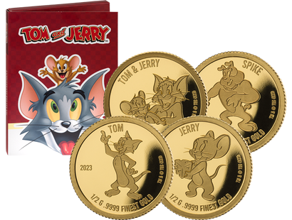 4er Goldmünzen-Set "Tom und Jerry"