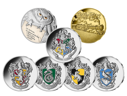 7er-Set offizieller "Harry Potter" Gedenkmünzen aus Frankreich