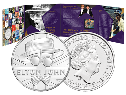 Exklusive 5-Pfund-Münze "Elton John" aus dem Vereinigten Königreich