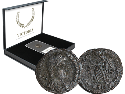1-Follis-Bronzemünze mit Siegesgöttin Victoria aus dem Römischen Reich