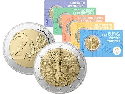 5er-Set 2-Euro-Coincards "Die Säerin" - Frankreich 2023 | Olympische Spiele Paris 2024