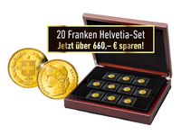 20 Franken HELVETIA (10 Münzen), 1883-1896