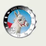 "Esel Noldi" vom Gut Aiderbichl auf edlem Silber mit brillianten Farben