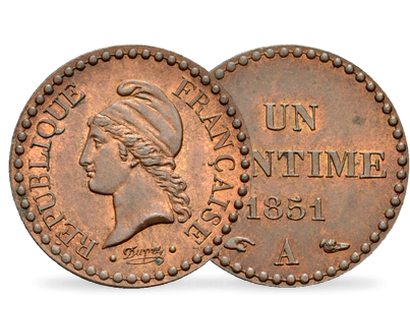 Monnaie ancienne "Un centime Dupré IIème République"