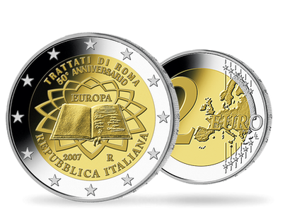 Monnaie de 2 Euros «50 ans du traité de Rome» Italie 2007 