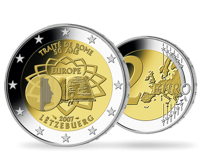 Monnaie de 2 Euros «50 ans du traité de Rome» Luxembourg 2007 