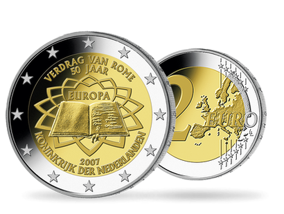 Monnaie de 2 Euros «50 ans du traité de Rome» Pays-Bas 2007 