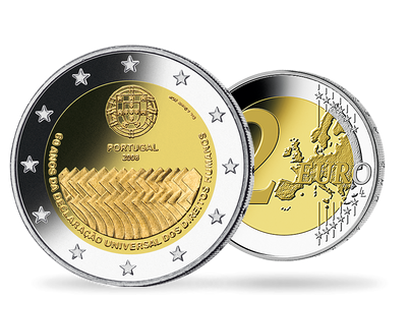 Monnaie de 2 Euros «60e anniversaire de la Déclaration Universelle des Droits de l’Homme» Portugal 2008