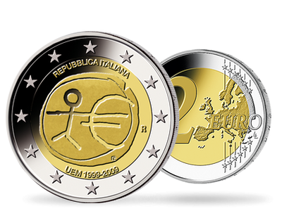 Monnaie de 2 Euros «10 ans de l'Union monétaire» Italie 2009 