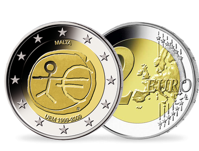 Monnaie de 2 Euros «10 ans de l'Union monétaire» Malte 2009 