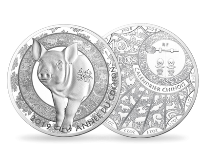 La monnaie de 10 Euros en argent massif «Année du cochon» 2019
