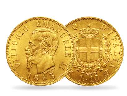 Monnaie ancienne or «10 Lires Victor Emmanuel II»