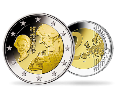 Monnaie de 2 Euros «500e anniversaire de la publication du livre L'Éloge de la Folie» Pays-Bas 2011