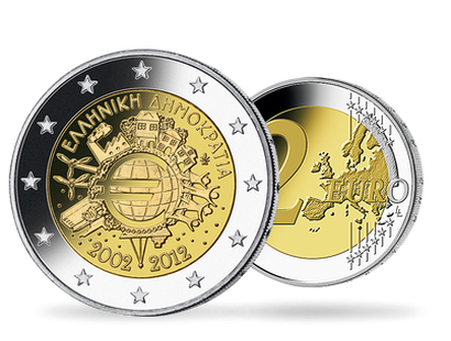 Monnaie de 2 Euros «10 ans de l'Euro» Grèce 2012 