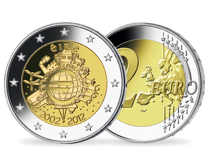 Monnaie de 2 Euros «10 ans de l'Euro» Irlande 2012 