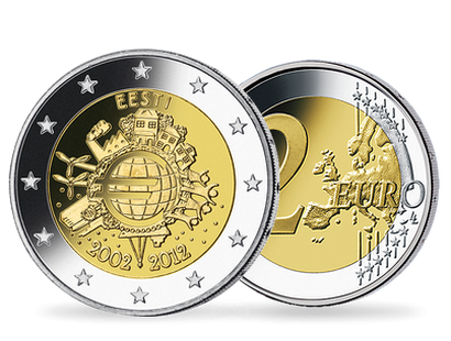 Monnaie de 2 Euros «10 ans de l'Euro» Estonie 2012 