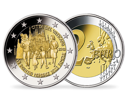 Monnaie de 2 Euros «7e rencontre mondiale des familles» Vatican 2012 