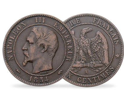 Monnaie ancienne 10 centimes Napoléon III "tête nue" 