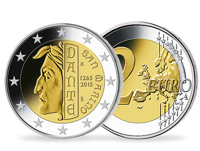 Monnaie de 2 Euros «750e anniversaire de la naissance de Dante Alighieri» Saint Marin 2015 
