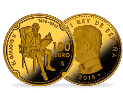 100 Euros en or Don Quijote Espagne 2015 