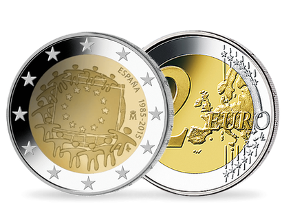 Monnaie de 2 Euros «30 ans du Drapeau Européen» Espagne 2015