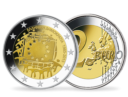 Monnaie de 2 Euros «30 ans du Drapeau Européen» Grèce 2015 