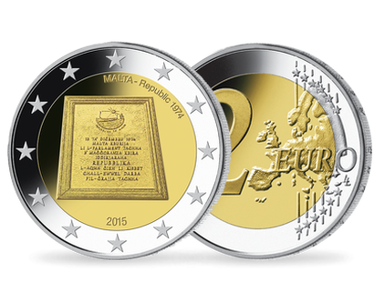 Monnaie de 2 Euros «République de Malte 1974» Malte 2015 