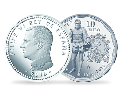 10 Euros en argent Espagne 400 ans de Cervantes 2016 