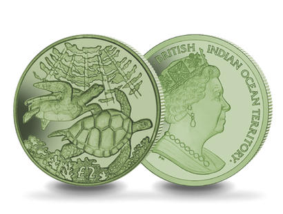 Monnaie de 2£ en titane massif «Tortue»