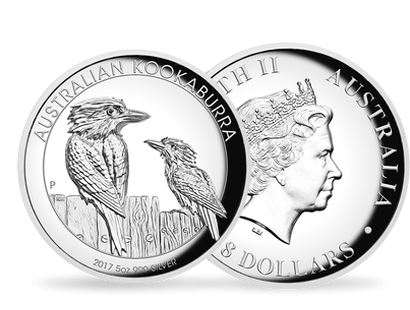 Monnaie de 8 Dollars en argent pur 5 onces "Kookaburra" Australie 2017