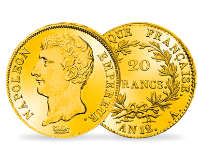 Monnaie ancienne or 20 francs Napoléon 1er Tête Nue an 12