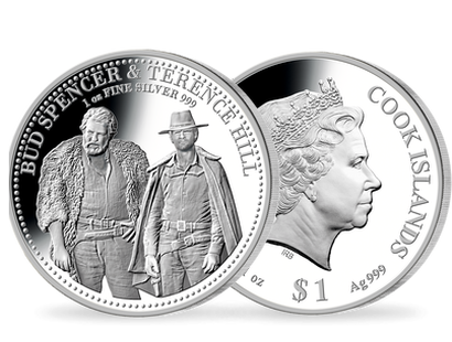 Monnaie de 1 Dollar en argent en hommage à Terence Hill & Bud Spencer
