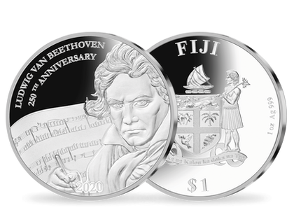 Offizielle Silbermünze "250. Geburtstag Ludwig van Beethoven" 