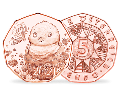 Monnaie en cuivre de 5€ « Poussin de Pâques » 2021