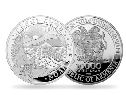 Monnaie d'1kg en argent pur «Arche de Noé» Arménie 2022