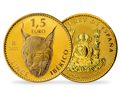 La première monnaie d'investissement espagnole en or le plus pur « Lynx ibérique » 2021