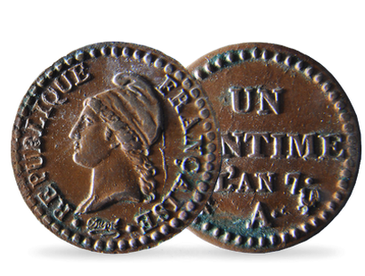 Monnaie ancienne "Un centime Dupré"