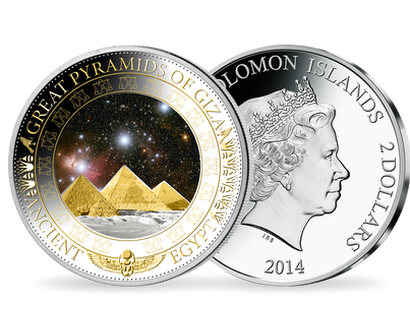 Monnaie de 2 Dollars en argent massif «Les Pyramides de Gizeh»  Salomon 2014