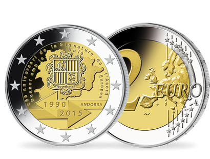 Monnaie de 2 Euros «25e anniversaire de la signature de l’accord douanier avec l’UE» Andorre 2015 