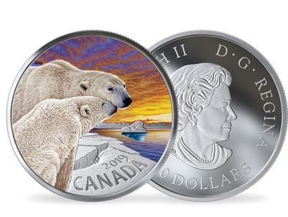 Monnaie de 20 Dollars en argent pur «Ours polaire» Canada 2019 