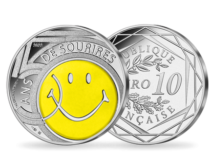Monnaie commémorative de 10 € en argent  « SMILEY - 50 ANS » 