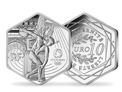Monnaie hexagonale en argent de 10 Euros «Jeux Olympiques de PARIS 2024 - Génie» 2022