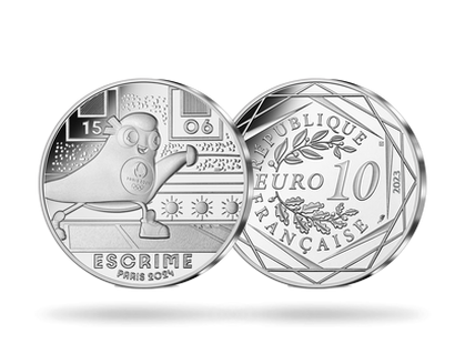La monnaie de 10 € argent « Paris 2024 - Mascotte Escrime » 2023