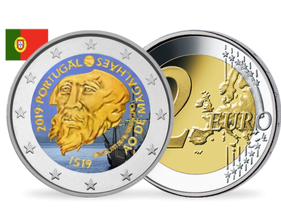 Monnaie de 2 Euros colorisée «Magellan» Portugal 2019